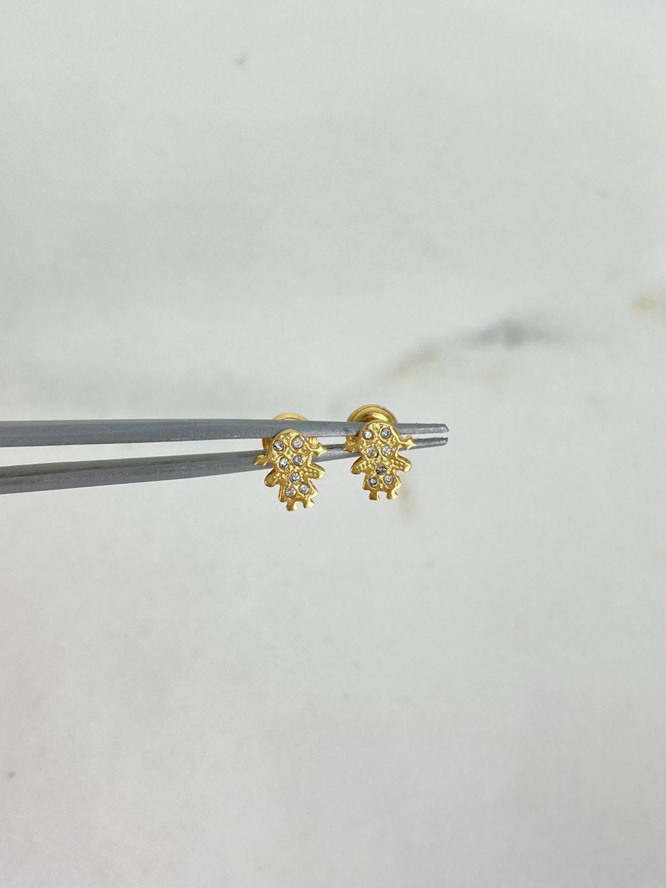 Topos Niña 1.1gr / Circones Blancos Oro Amarillo &