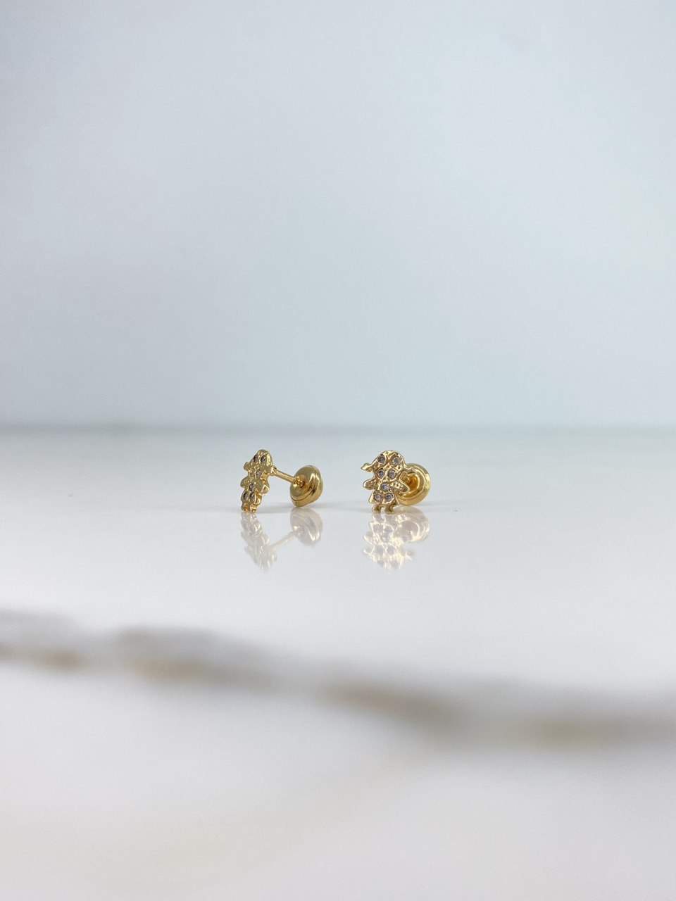 Topos Niña 1.1gr / Circones Blancos Oro Amarillo &