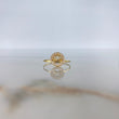 Ring Circle Flower 1.4gr / Size 7 3/4 / White Zircons Yellow Gold &