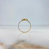 Ring Circle Flower 1.4gr / Size 7 3/4 / White Zircons Yellow Gold &