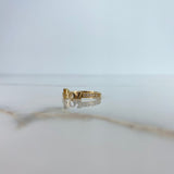 Ring Peace 2gr / T7 / White Zircons Yellow Gold &