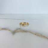 Ring Peace 2gr / T7 / White Zircons Yellow Gold &