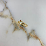 Ring Peace 2gr / T7 / White Zircons Yellow Gold &