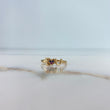 Ring I Love 1.9gr / T7 / Fuchsia Blue Zircons Yellow Gold &