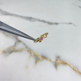 Ring I Love 1.9gr / T7 / Fuchsia Blue Zircons Yellow Gold &