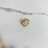 BV Ring 5.35gr / Size 7 3/4 / White Zircons Yellow Gold &