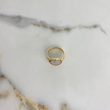 BV Ring 5.35gr / Size 7 3/4 / White Zircons Yellow Gold &