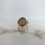 BV Ring 5.35gr / Size 7 3/4 / White Zircons Yellow Gold &