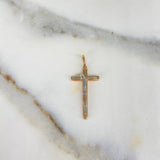 Pendant Cross Christ 2gr / 3.5cm / Abstract Two-tone White Rose Gold &