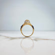 Eagle Ring 8.2gr / Size 9 3/4 / White, Black, Green Zircons Two Golds Yellow White &