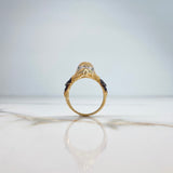 Eagle Ring 8.2gr / Size 9 3/4 / White, Black, Green Zircons Two Golds Yellow White &