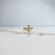 Cross Ring 2.5gr / T6 / White Zircons Yellow Gold &