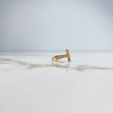 Cross Ring 2.5gr / T6 / White Zircons Yellow Gold &