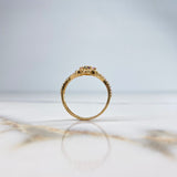 Flower Ring 2.75gr / Size 7 1/4 / Colored Zircons Yellow Gold &