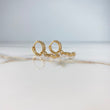Hoop Earrings Musical Note 3.9gr / 2.5cm / White Zircons   Yellow Gold &