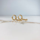 Hoop Earrings Musical Note 3.9gr / 2.5cm / White Zircons   Yellow Gold &