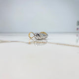 Pendant Heart 6.8gr / 3.2cm / White Zircons Two Yellow White Golds (Offer) &