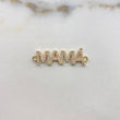 Charm Mama 2gr / 3cm / White Zircons   Yellow Gold &