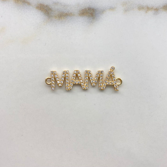 Charm Mama 2gr / 3cm / White Zircons   Yellow Gold &