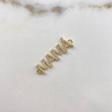 Charm Mama 2gr / 3cm / White Zircons   Yellow Gold &