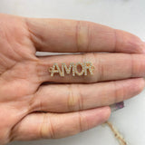 Charm Love 1.8gr / 2.7cm / White Zircons   Yellow Gold &