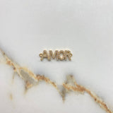 Charm Love 1.8gr / 2.7cm / White Zircons   Yellow Gold &