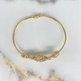 Bracelet Hug Flower 10.8gr / 17cm / Colored Zircons Yellow Gold &