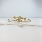 Bracelet Hug Flower 10.8gr / 17cm / Colored Zircons Yellow Gold &