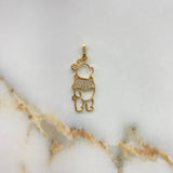 Pendant Honey Bear 1.5gr / 3cm / White Zircons Yellow Gold &