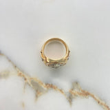 Horseshoe Ring Horse 10.75gr / Size 10 1/4 / White Zircons Two-tone Yellow and White Gold (Offer) &