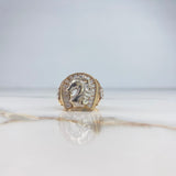 Horseshoe Ring Horse 10.75gr / Size 10 1/4 / White Zircons Two-tone Yellow and White Gold (Offer) &