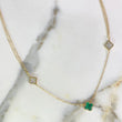 Classic Link Chain Treboles VCyA 4.2gr / 45cm / 1.2mm White Nacre Green Malachite Yellow Gold +4 &
