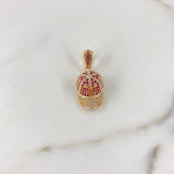 Pendant Cap LA 4.4gr / 2.8cm / White Fuchsia Zircons Three Golds $