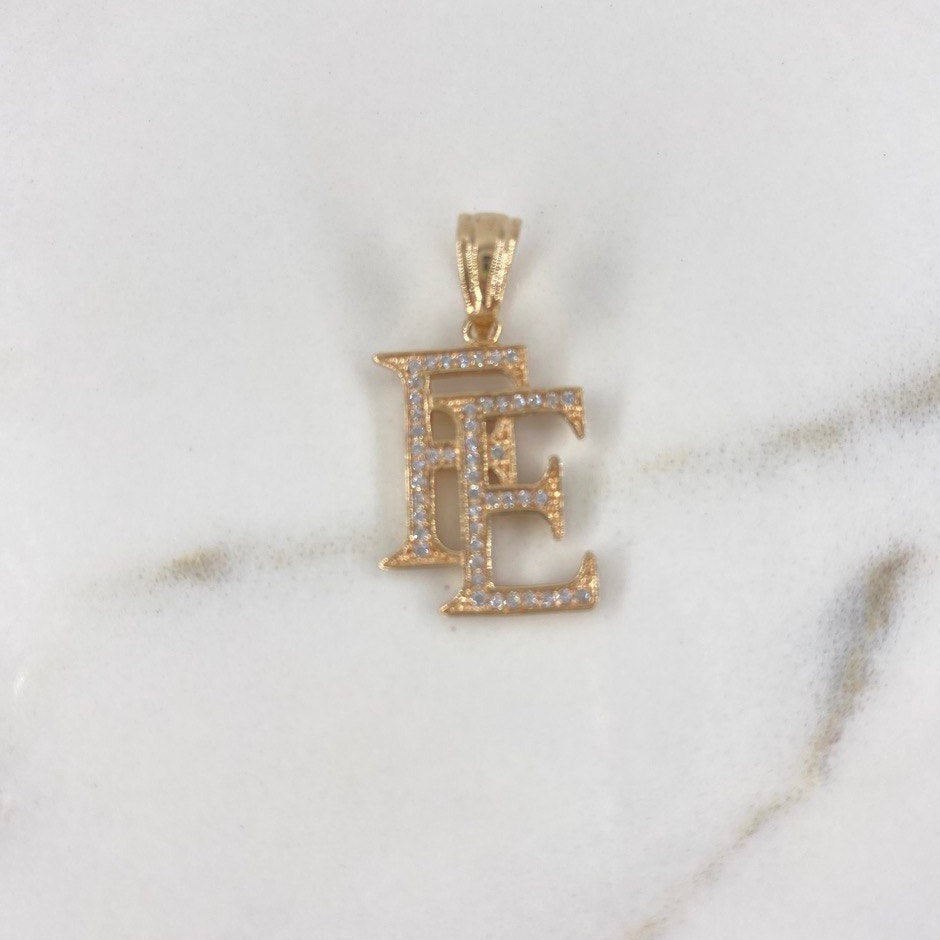 Pendant Faith 2.45gr / 2.7cm / White Zircons Yellow Gold $