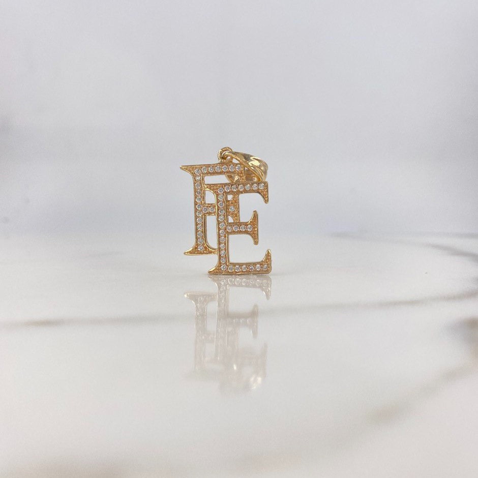 Pendant Faith 2.45gr / 2.7cm / White Zircons Yellow Gold $