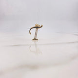 Pendant Letter T 0.7gr / 2cm / White Zirconia Yellow Gold $