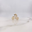 Pendant Cyclist 1.35gr / 2cm / White Zirconia Black Yellow Gold $