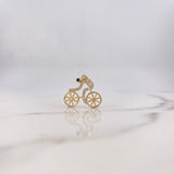 Pendant Cyclist 1.35gr / 2cm / White Zirconia Black Yellow Gold $