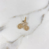 Pendant Cyclist 1.35gr / 2cm / White Zirconia Black Yellow Gold $
