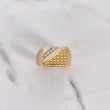 Seal Ring 8.5gr / T10 / White Zircons Yellow Gold $