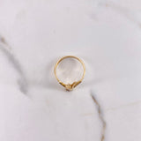 Ring Hand 2.75gr / Size 7 / White Zircons Two-tone Yellow and White Gold $