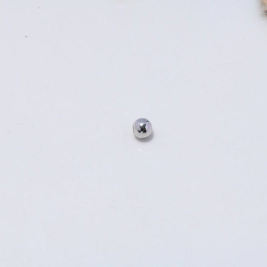 Bead Polished 0.2gr / 6mm White Gold &