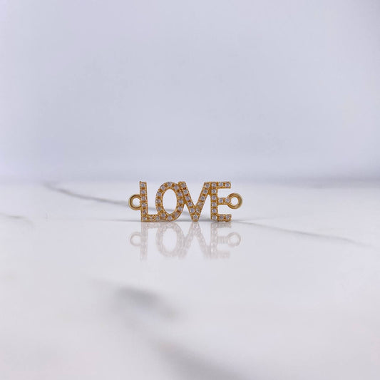 Charm Love 1.4gr / 2.7cm / White Zircons Yellow Gold $