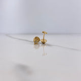Stud Earrings Star 0.7gr / White Zircon Yellow Gold $