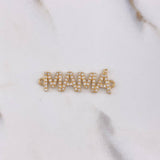 Charm Mom 2.15gr / 3.3cm / White Zircons Yellow Gold $