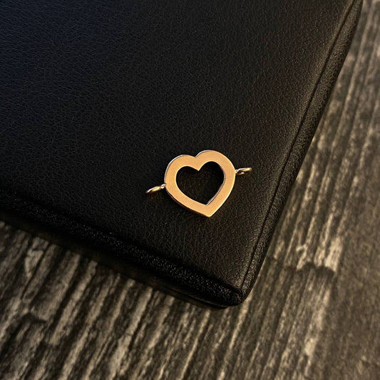 Charm Heart Silhouette 0.95gr/1.8cm Smooth Rose Gold*
