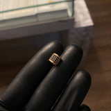 Charm Hexagonal Cylinder 1.3gr 6.8mm Black Zircons Rose Gold*