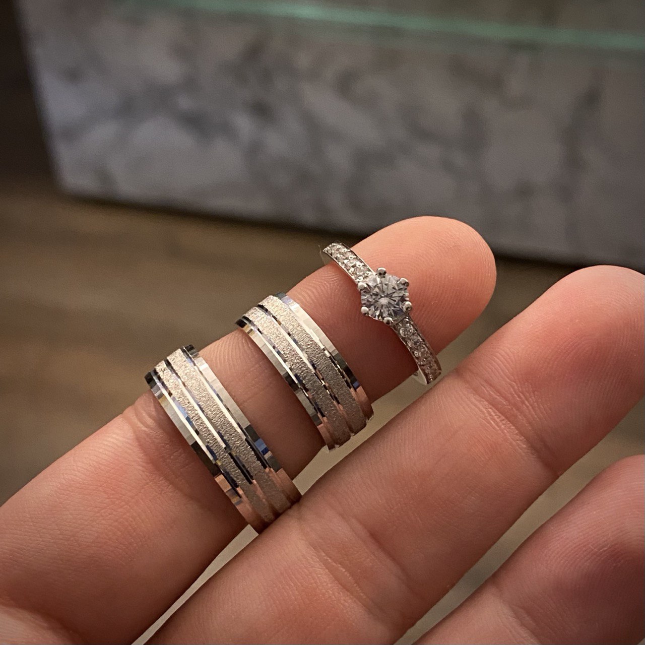 Wedding rings rings by Custom Made to Order with Solitaire 16gr