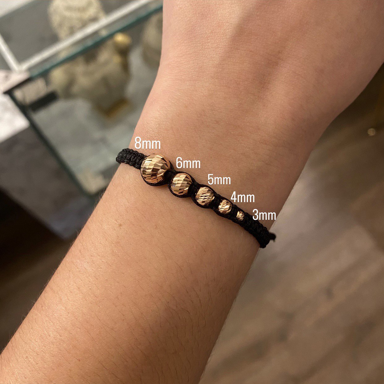 Diamond Cut Bead 8mm Rose Gold