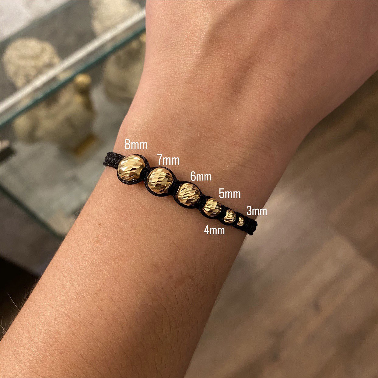 Bola Diamantada 8 mm Oro Amarillo 18K